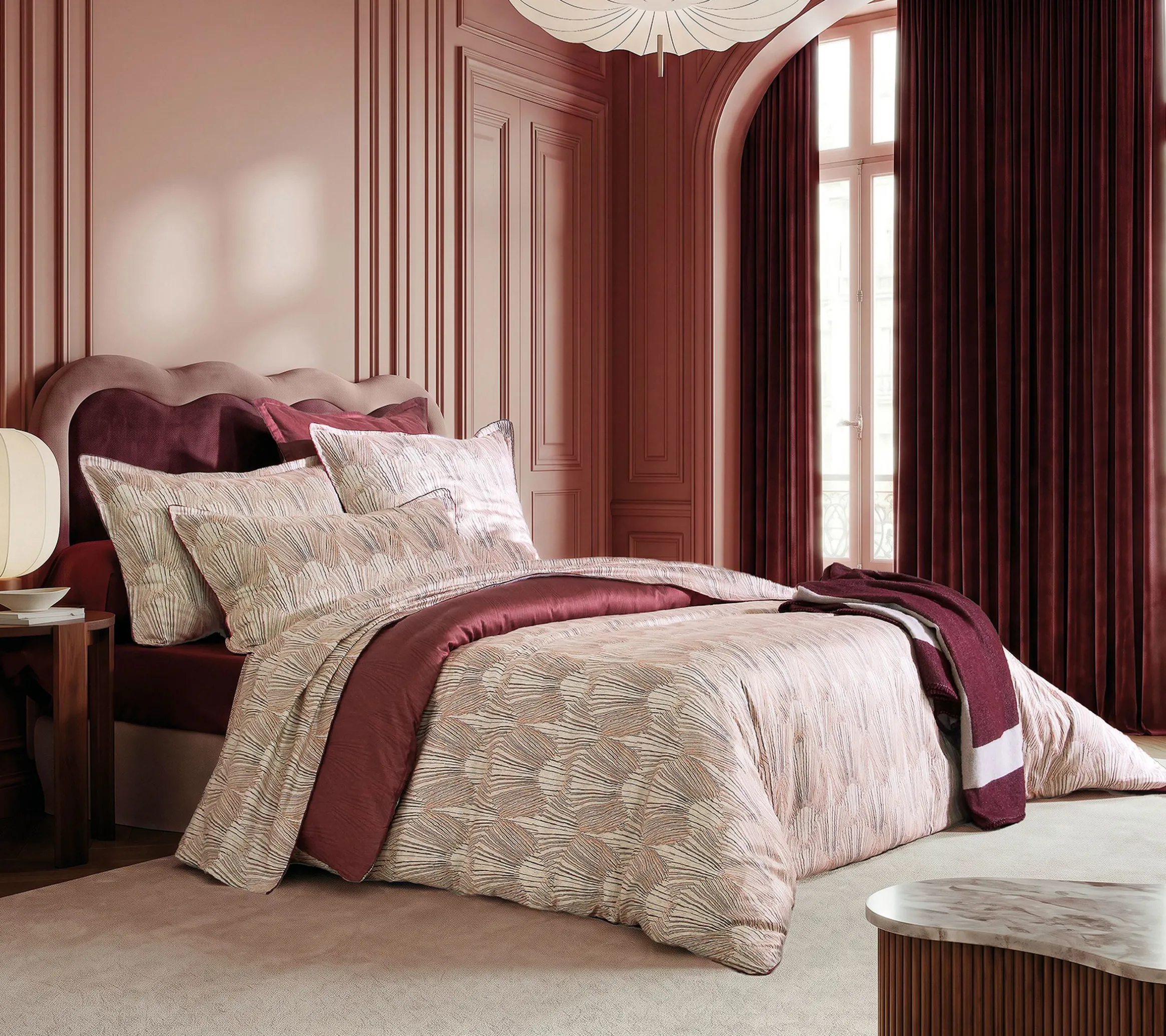 DRAP HOUSSE RESONANCES GRENAT