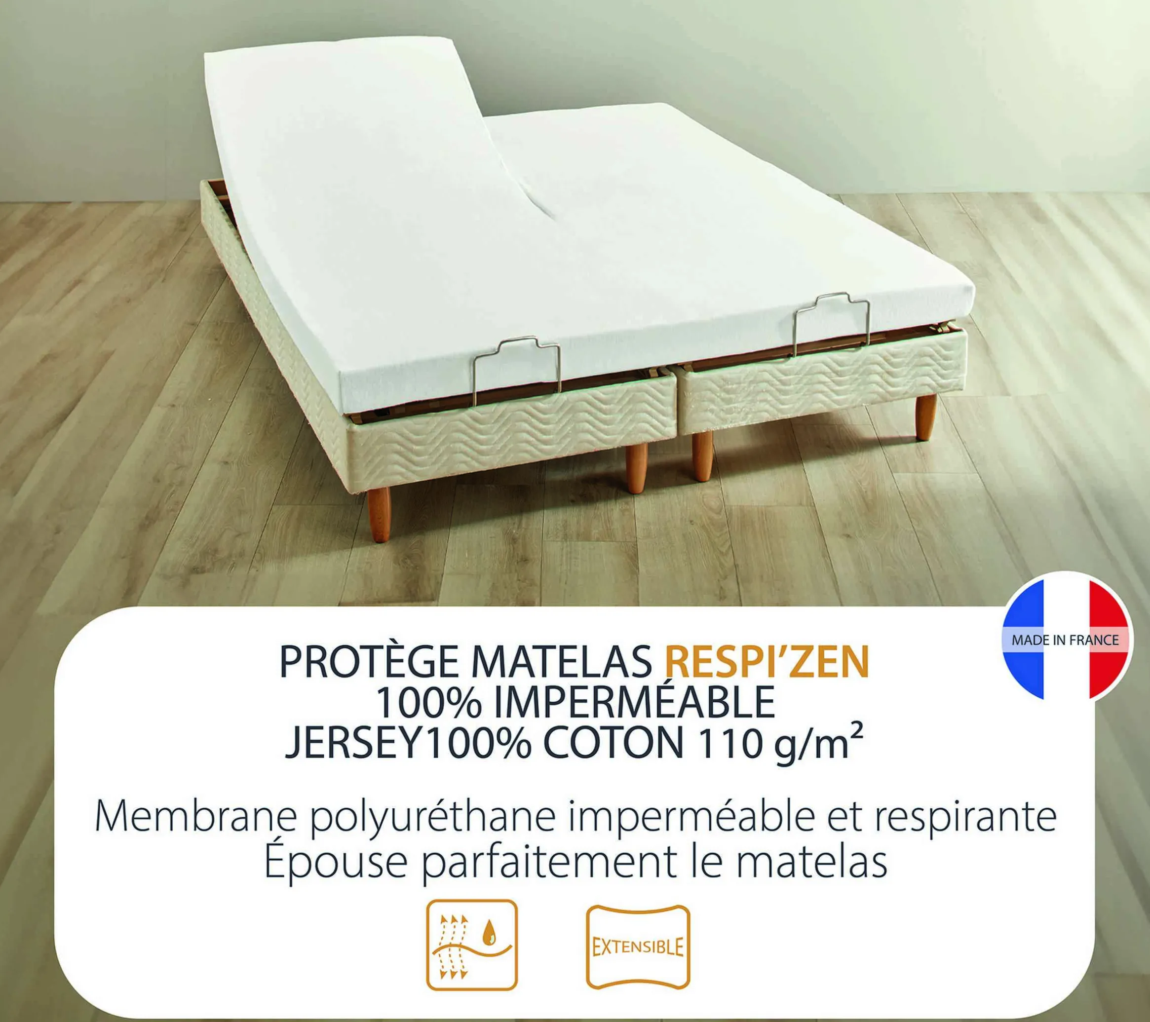 DRAP HOUSSE 2 TÊTES RESPIZEN MIEL