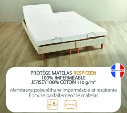DRAP HOUSSE 2 TÊTES RESPIZEN PLATINE