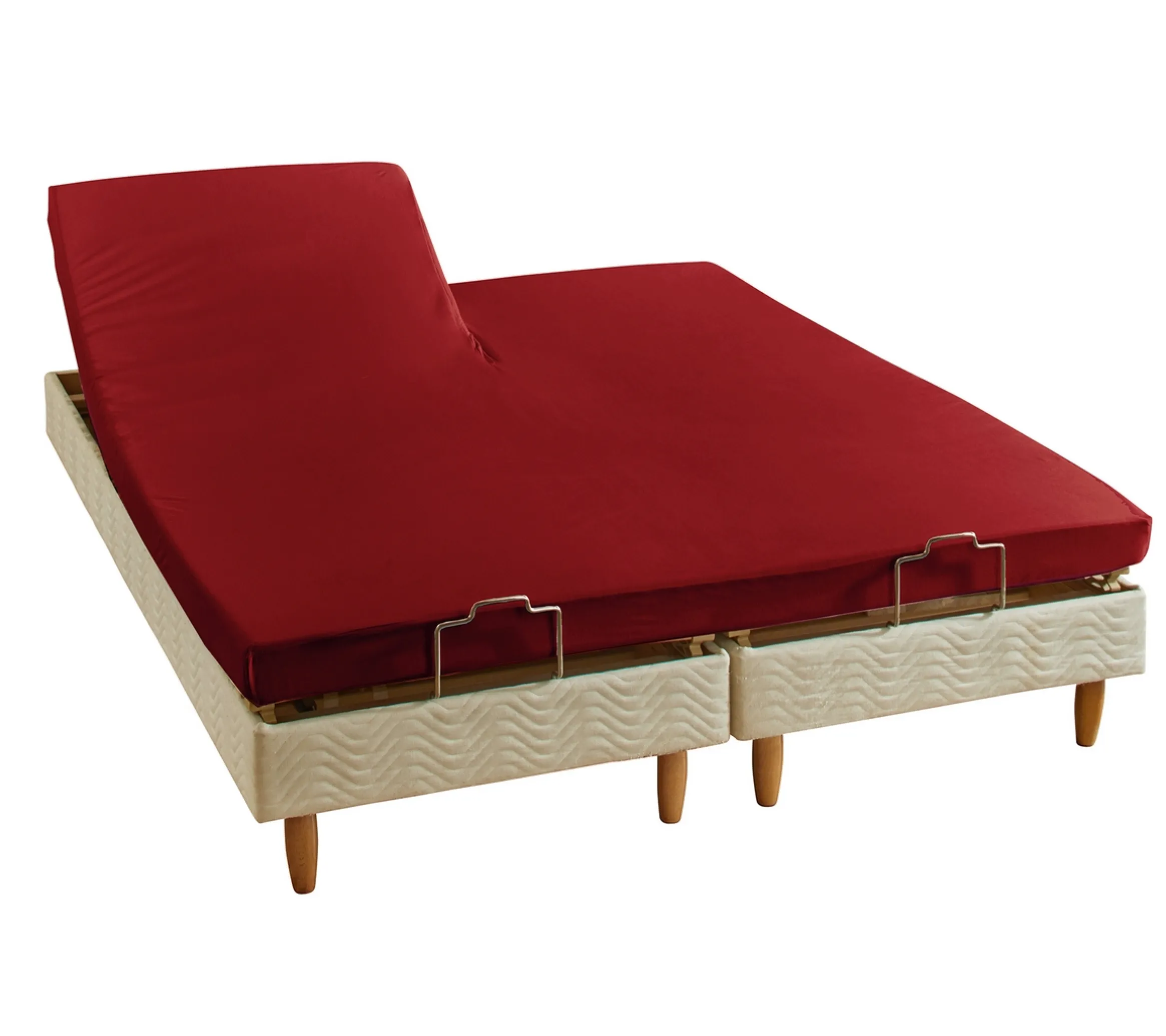 DRAP HOUSSE 2 TÊTES UNI COTON EXTENSIBLE CARMIN