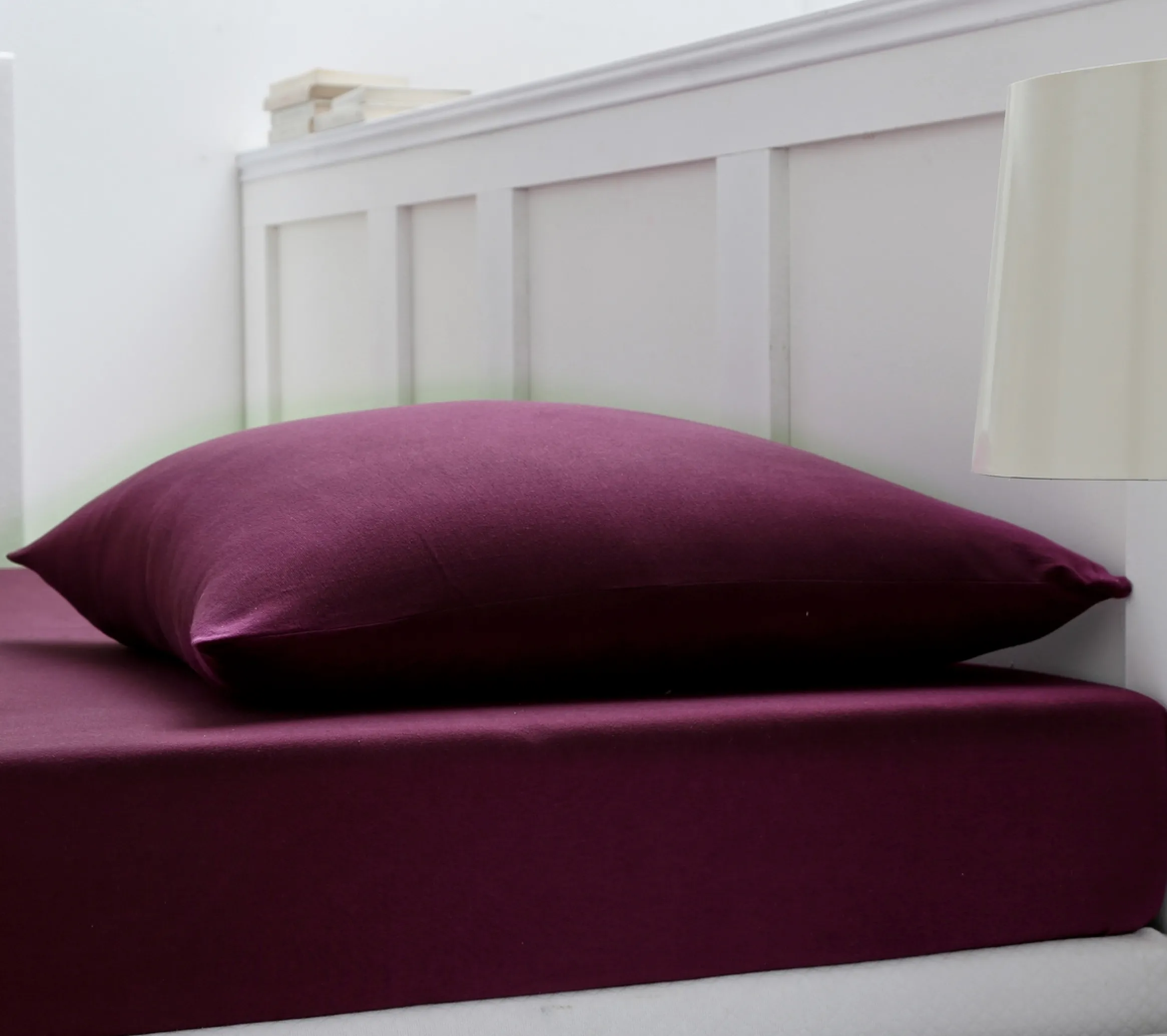 DRAP HOUSSE 2 TÊTES UNI COTON EXTENSIBLE CYCLAMEN
