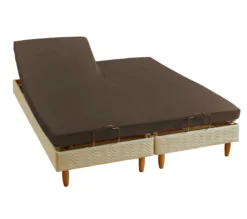 DRAP HOUSSE 2 TÊTES UNI COTON EXTENSIBLE EBENE