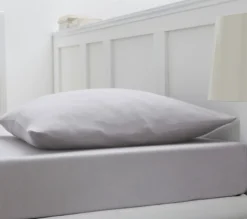 DRAP HOUSSE 2 TÊTES UNI COTON EXTENSIBLE PLATINE