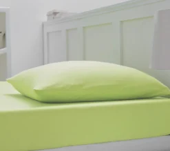 DRAP HOUSSE 2 TÊTES UNI COTON EXTENSIBLE ANIS