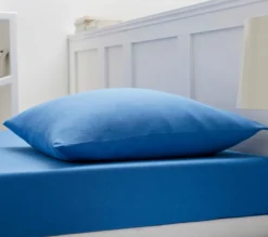 DRAP HOUSSE 4 TÊTES UNI COTON EXTENSIBLE BLEU ROYAL