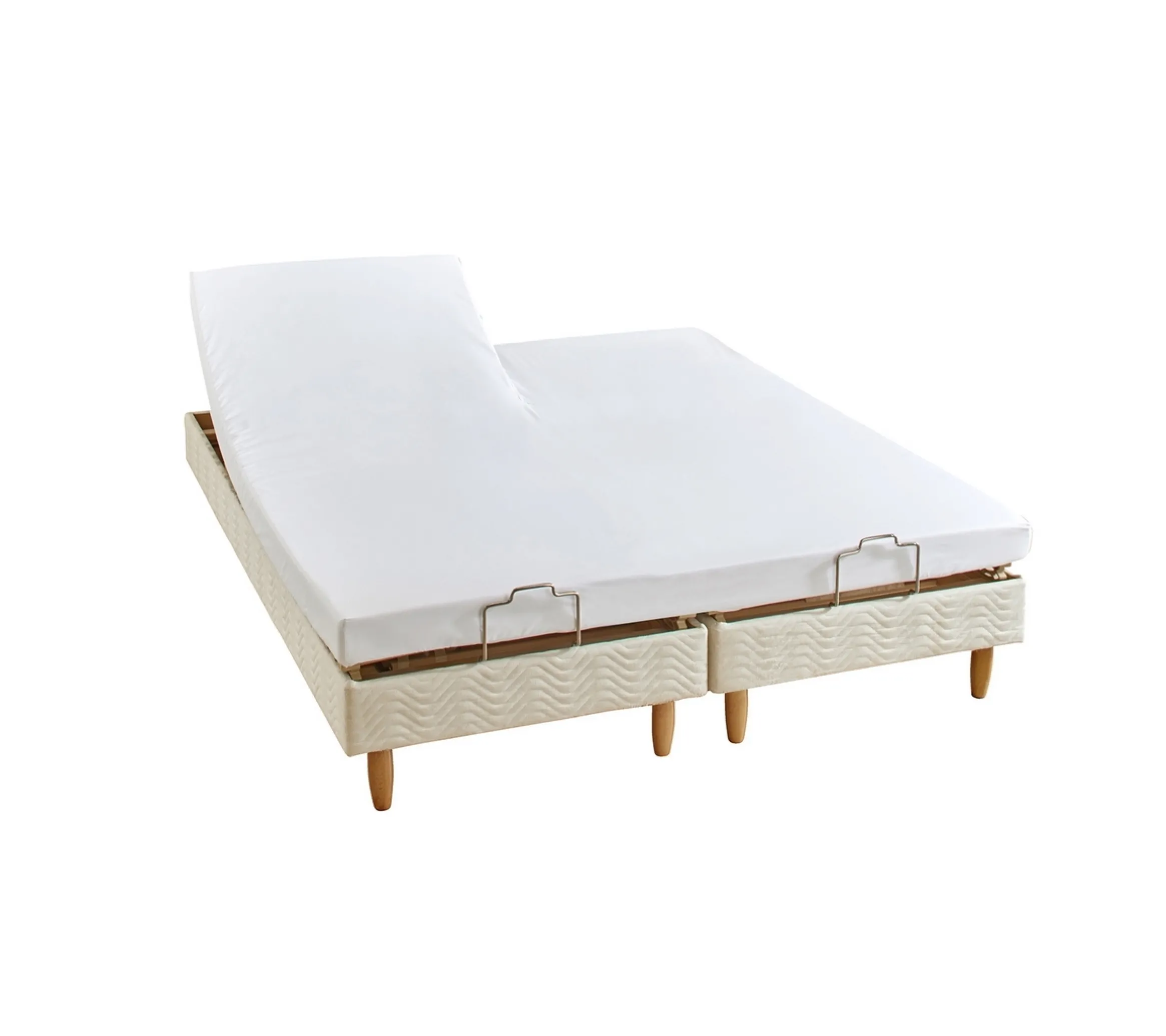 DRAP HOUSSE 2 TÊTES UNI PERCALE BLANC