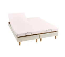 DRAP HOUSSE 2 TÊTES UNI PERCALE PETALE