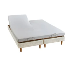 DRAP HOUSSE 2 TÊTES UNI PERCALE PLATINE
