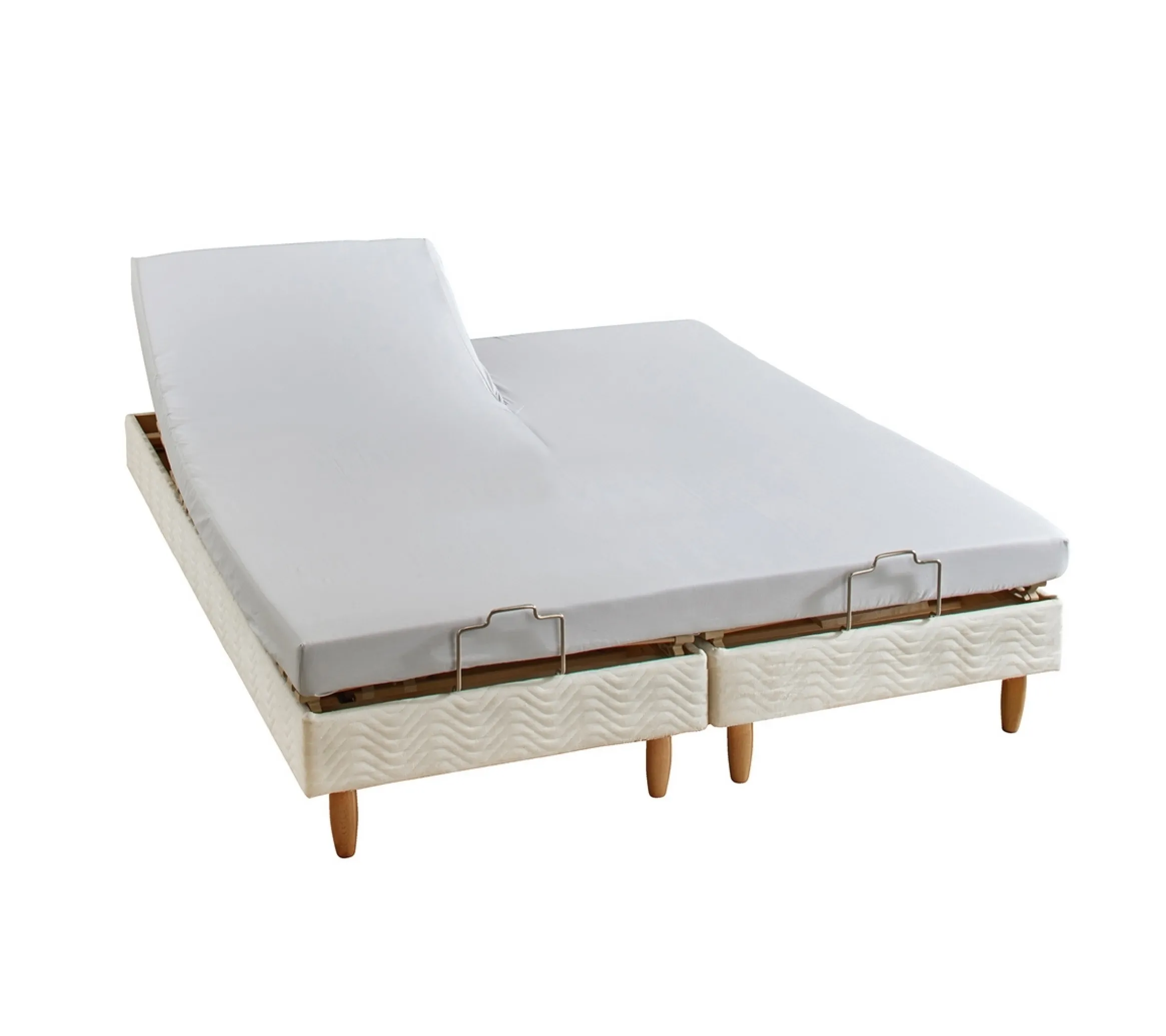 DRAP HOUSSE 2 TÊTES UNI PERCALE PLATINE