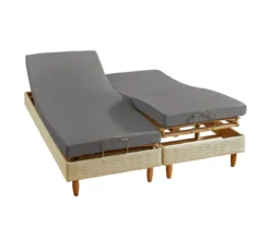 DRAP HOUSSE 4 TÊTES UNI SATIN ARDOISE