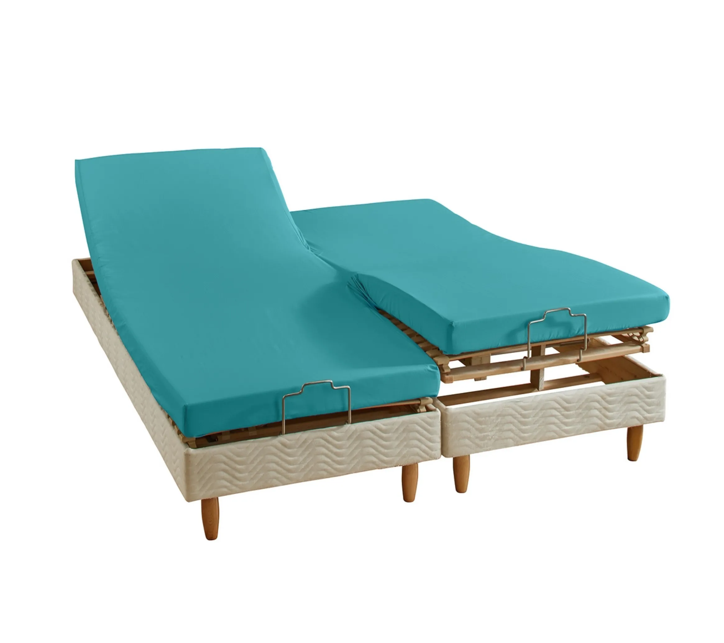 DRAP HOUSSE 4 TÊTES UNI SATIN CELADON
