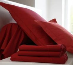 DRAP HOUSSE UNI COTON CARMIN