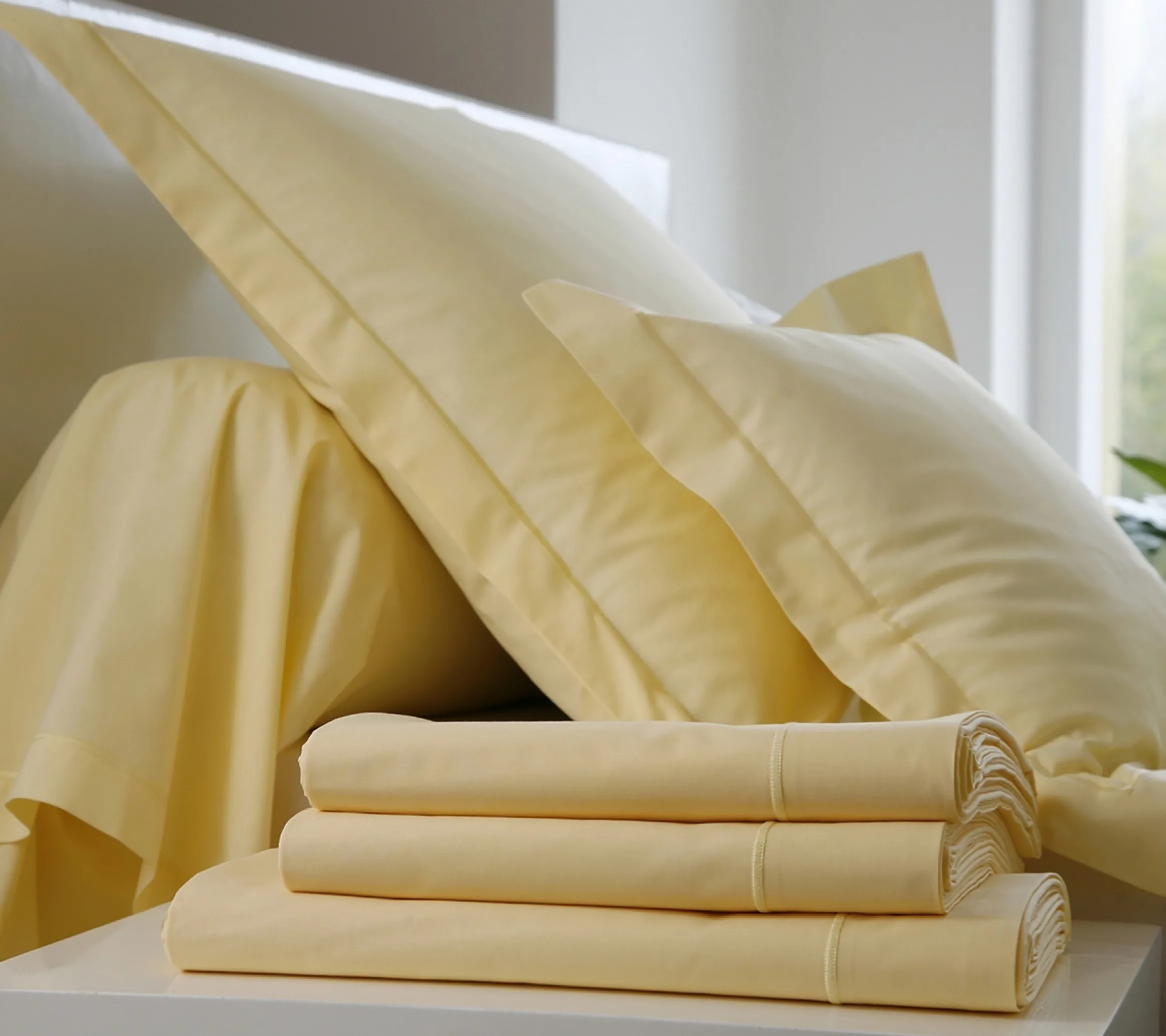 DRAP HOUSSE UNI COTON JAUNE