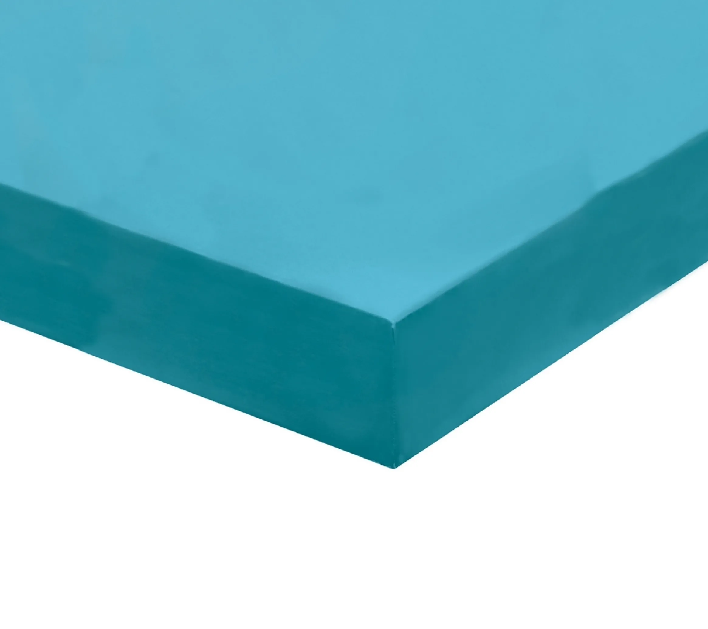 DRAP HOUSSE UNI PERCALE BLEU CANARD