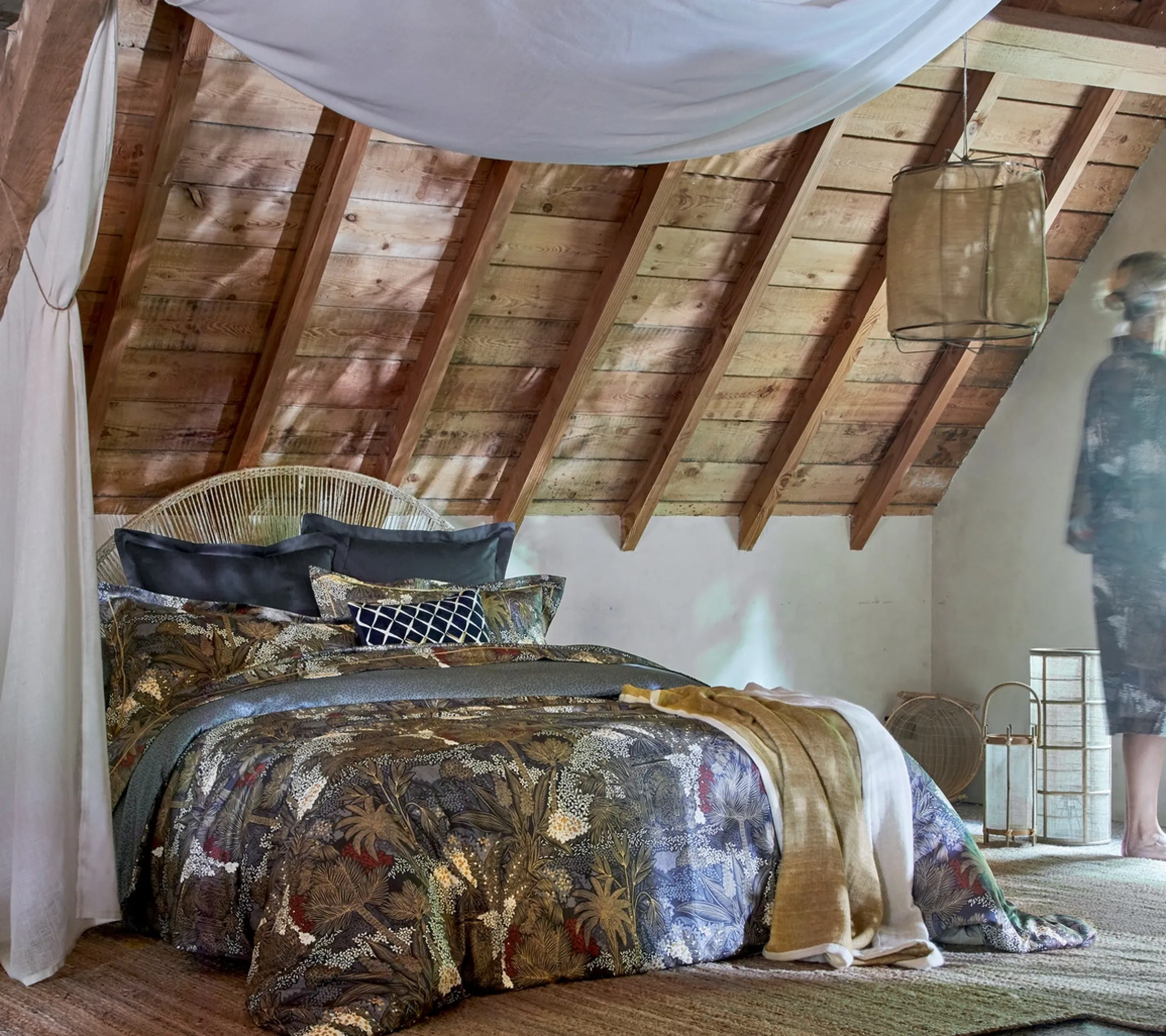 DRAP JARDINS DE BABYLONE INDIGO