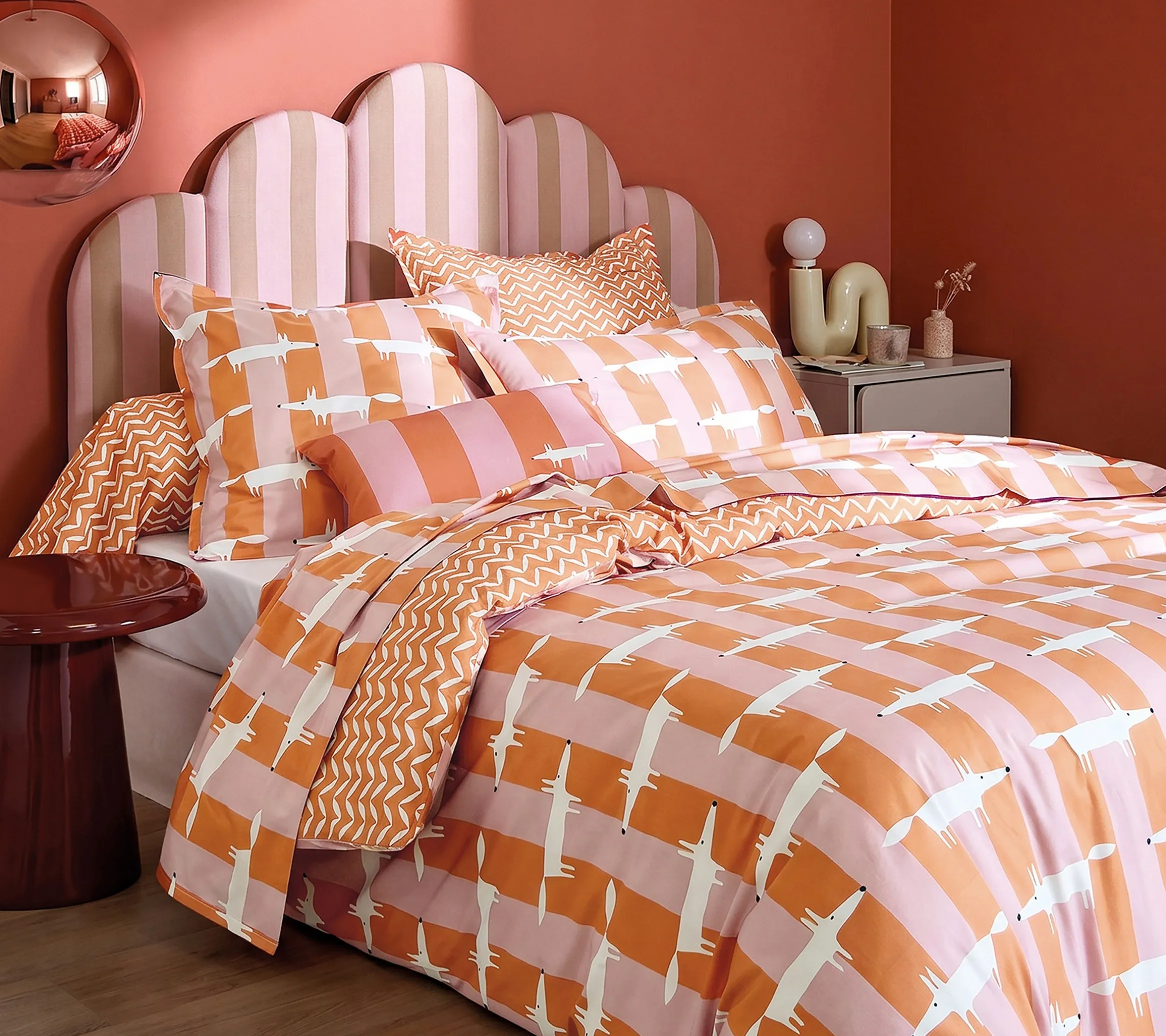 DRAP MR FOX STRIPE CORAIL