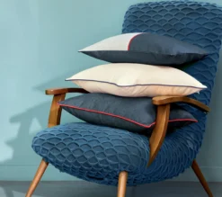 ENSEMBLE ENVELOPPE COUSSIN BICOLORES INDIGO