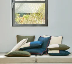ENSEMBLE ENVELOPPE COUSSIN DENIM ECRU