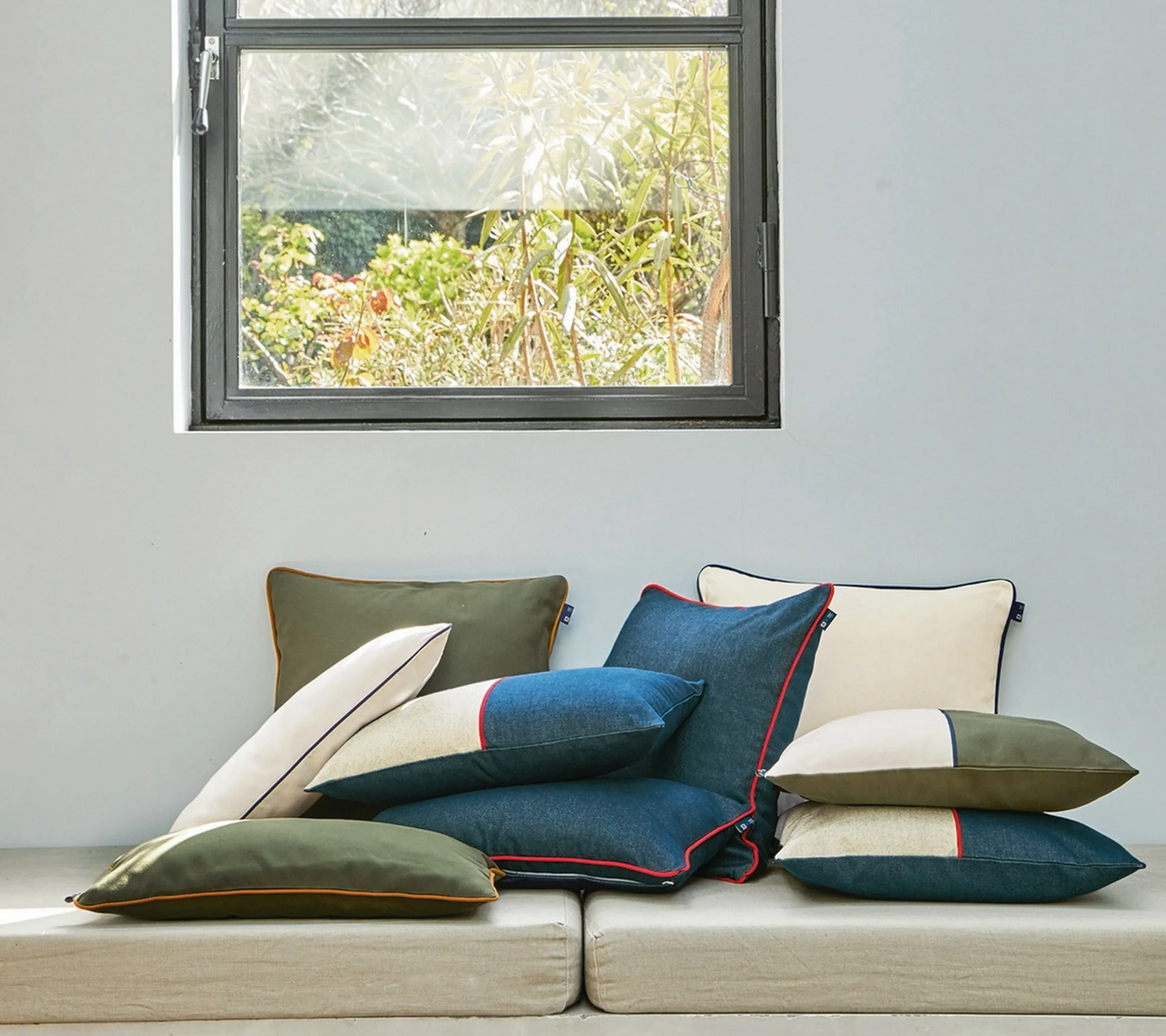 ENSEMBLE ENVELOPPE COUSSIN DENIM INDIGO