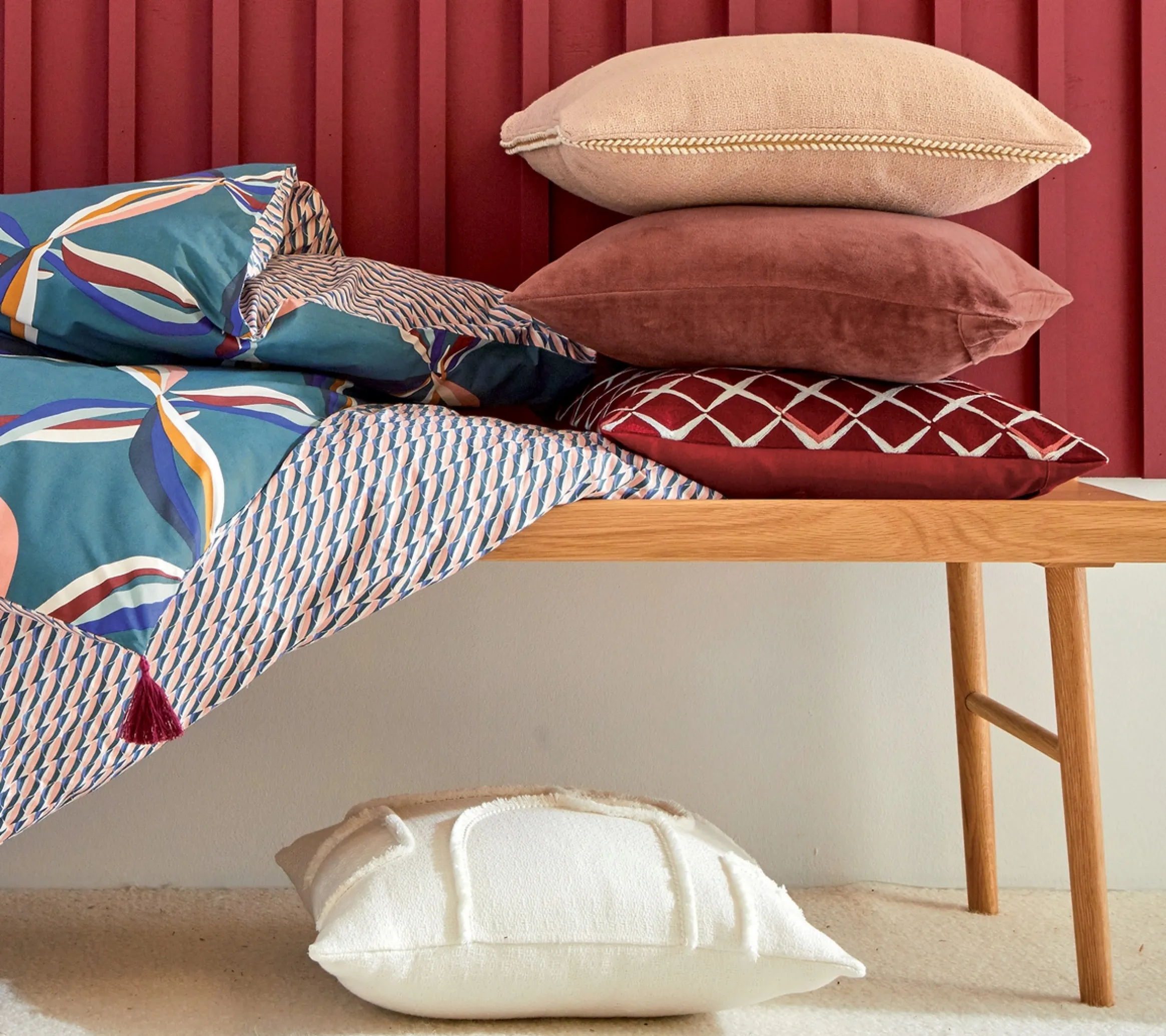 ENSEMBLE ENVELOPPE COUSSIN EDEN ROSE BOISE