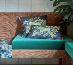ENSEMBLE ENVELOPPE COUSSIN LION INDIGO