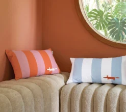 ENSEMBLE ENVELOPPE COUSSIN MR FOX STRIPE CORAIL