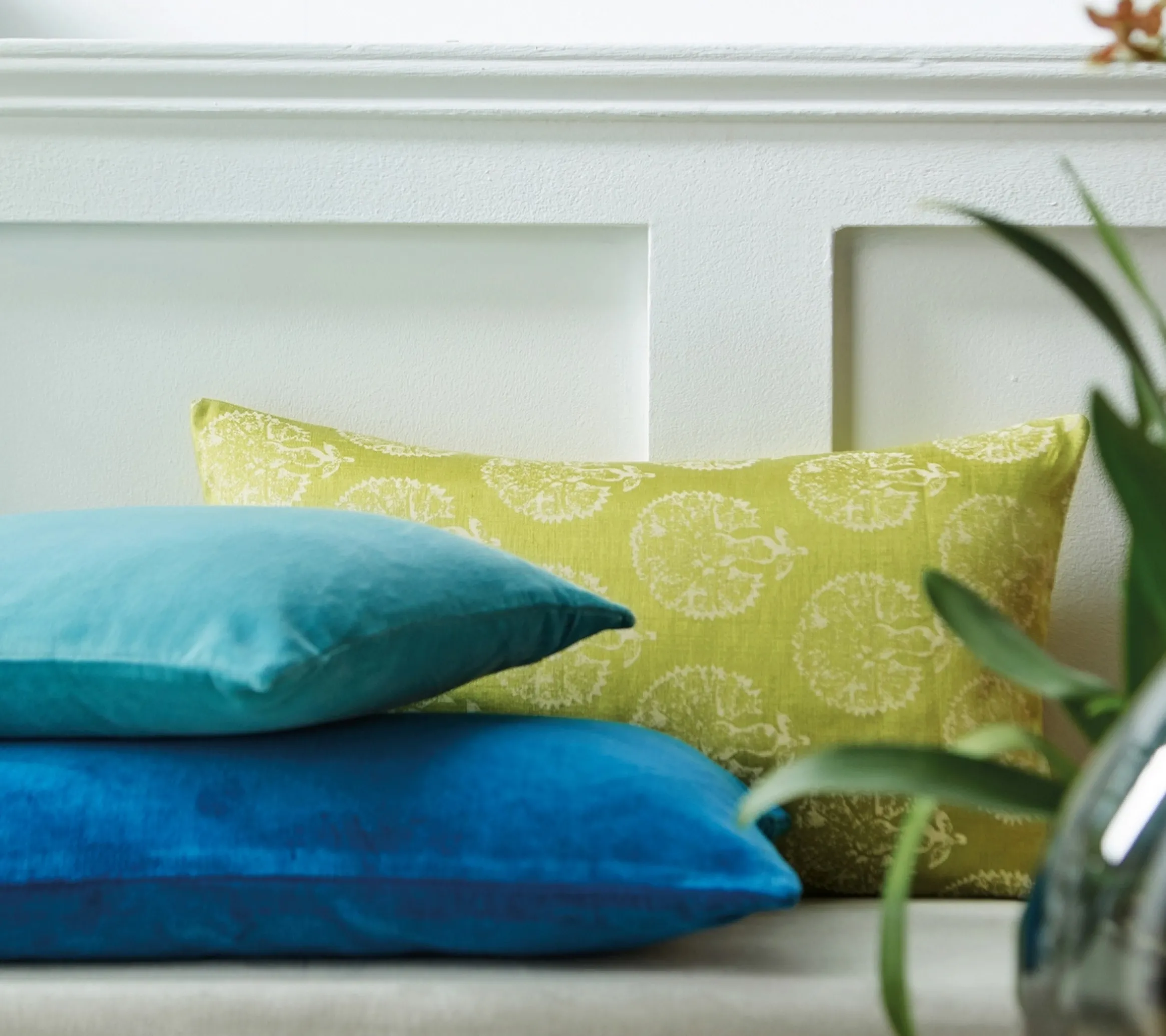 ENSEMBLE ENVELOPPE COUSSIN PACHA BLEU PAON