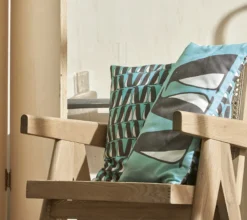 ENSEMBLE ENVELOPPE COUSSIN PINGOUINS CELADON