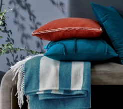 ENSEMBLE ENVELOPPE COUSSIN SIXTIES COBALT