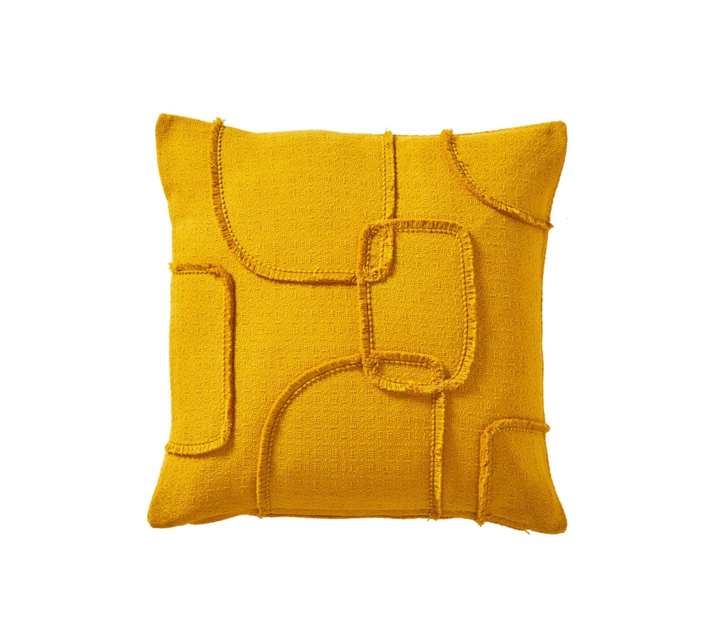 ENSEMBLE ENVELOPPE COUSSIN SIXTIES JAUNE IMPERIAL