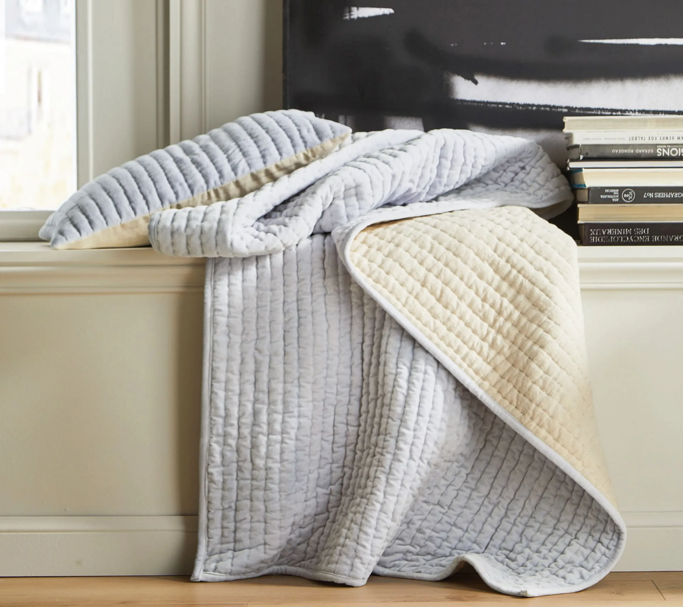 ENSEMBLE ENVELOPPE COUSSIN TIBET PERLE