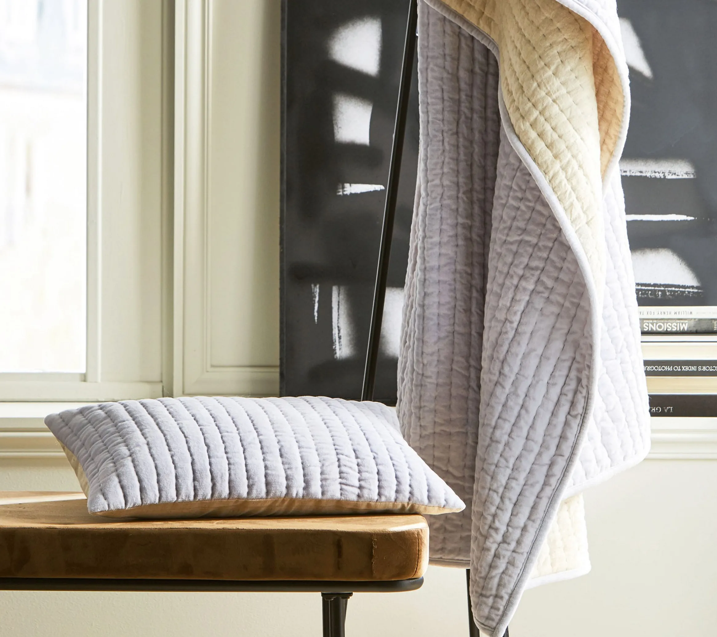 ENSEMBLE ENVELOPPE COUSSIN TIBET PERLE