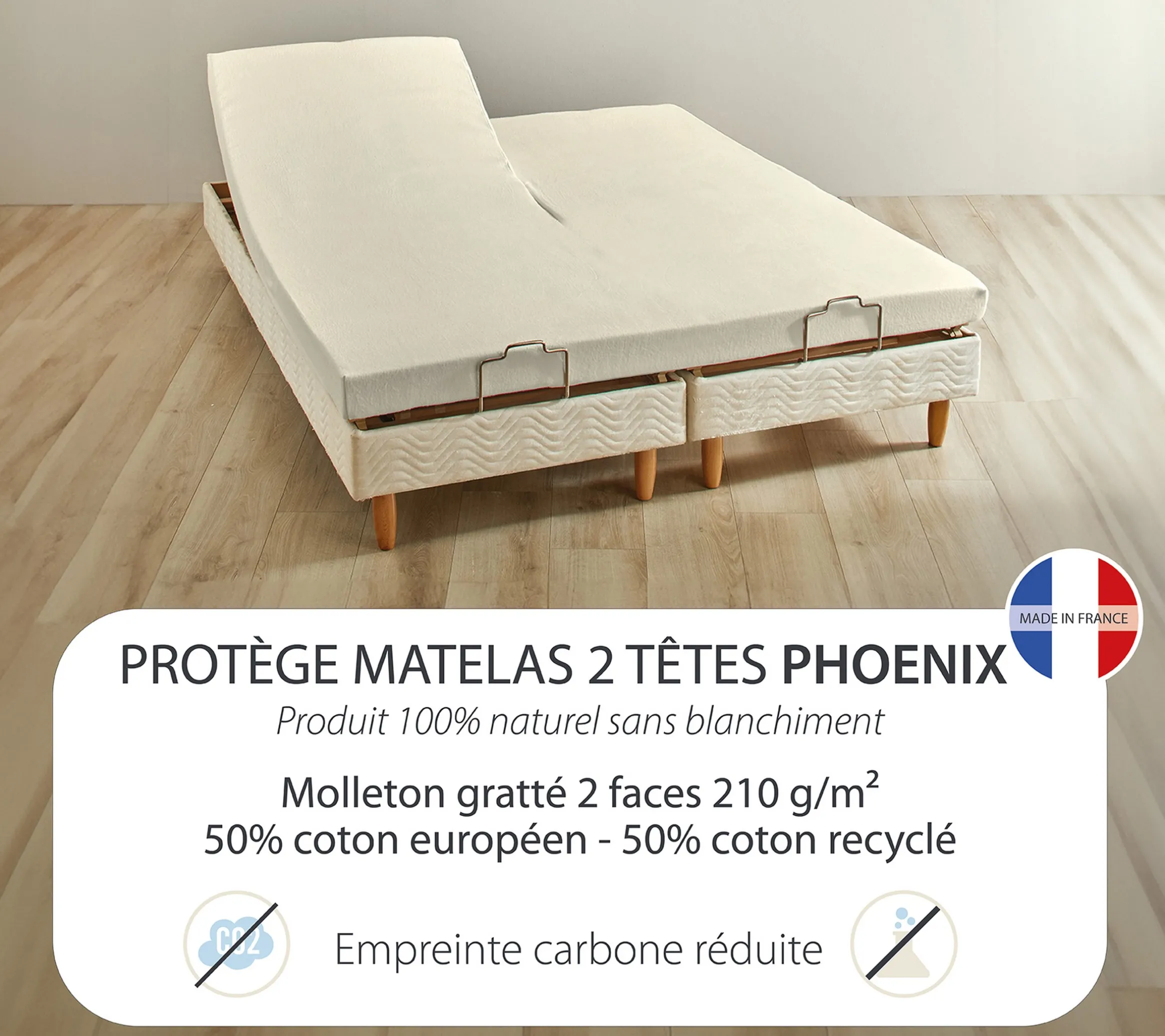 FORME HOUSSE 2 TETES PHOENIX BLANC