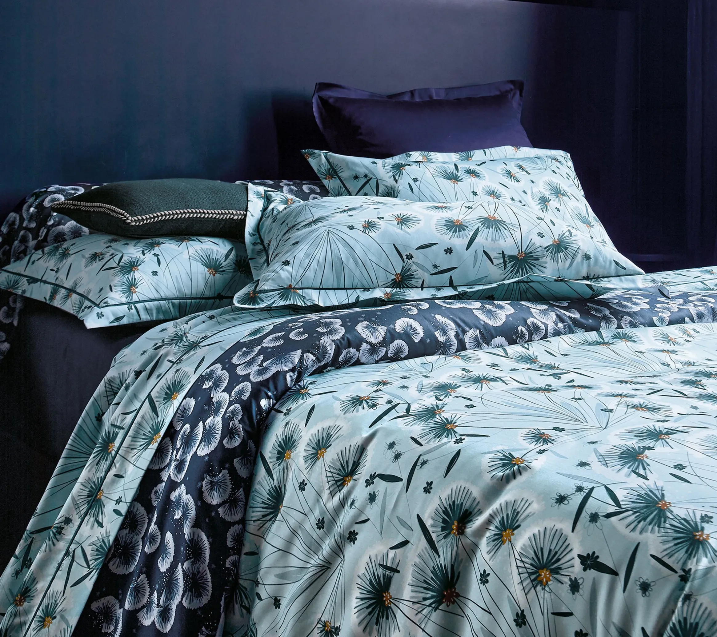 HOUSSE DE COUETTE FLOREA BLEU CELESTE
