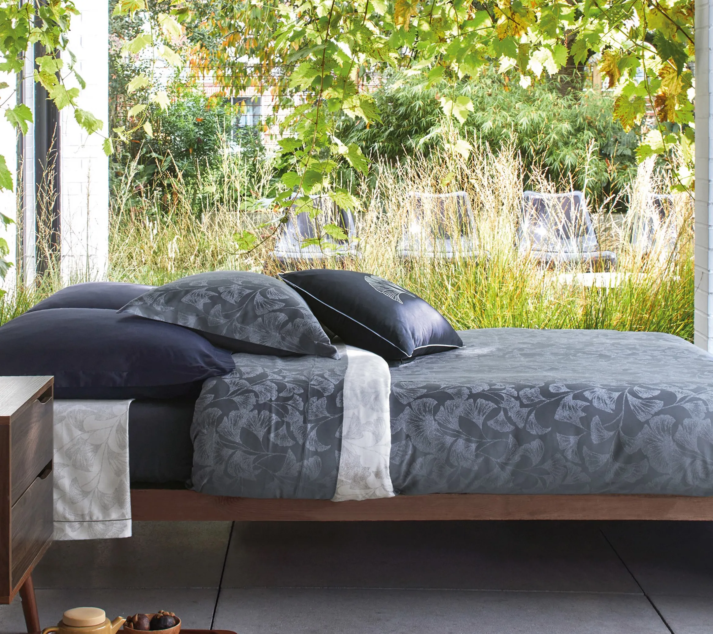 HOUSSE DE COUETTE GINGKO BLEU CORINTHE