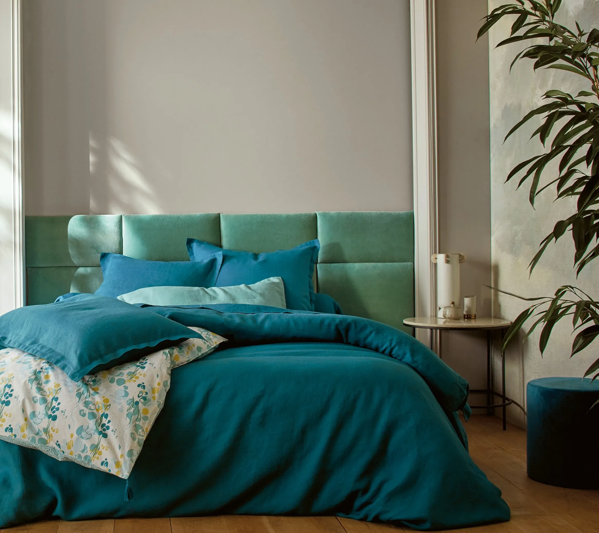 HOUSSE DE COUETTE LOUXOR BLEU PAON