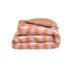 HOUSSE DE COUETTE MR FOX STRIPE CORAIL