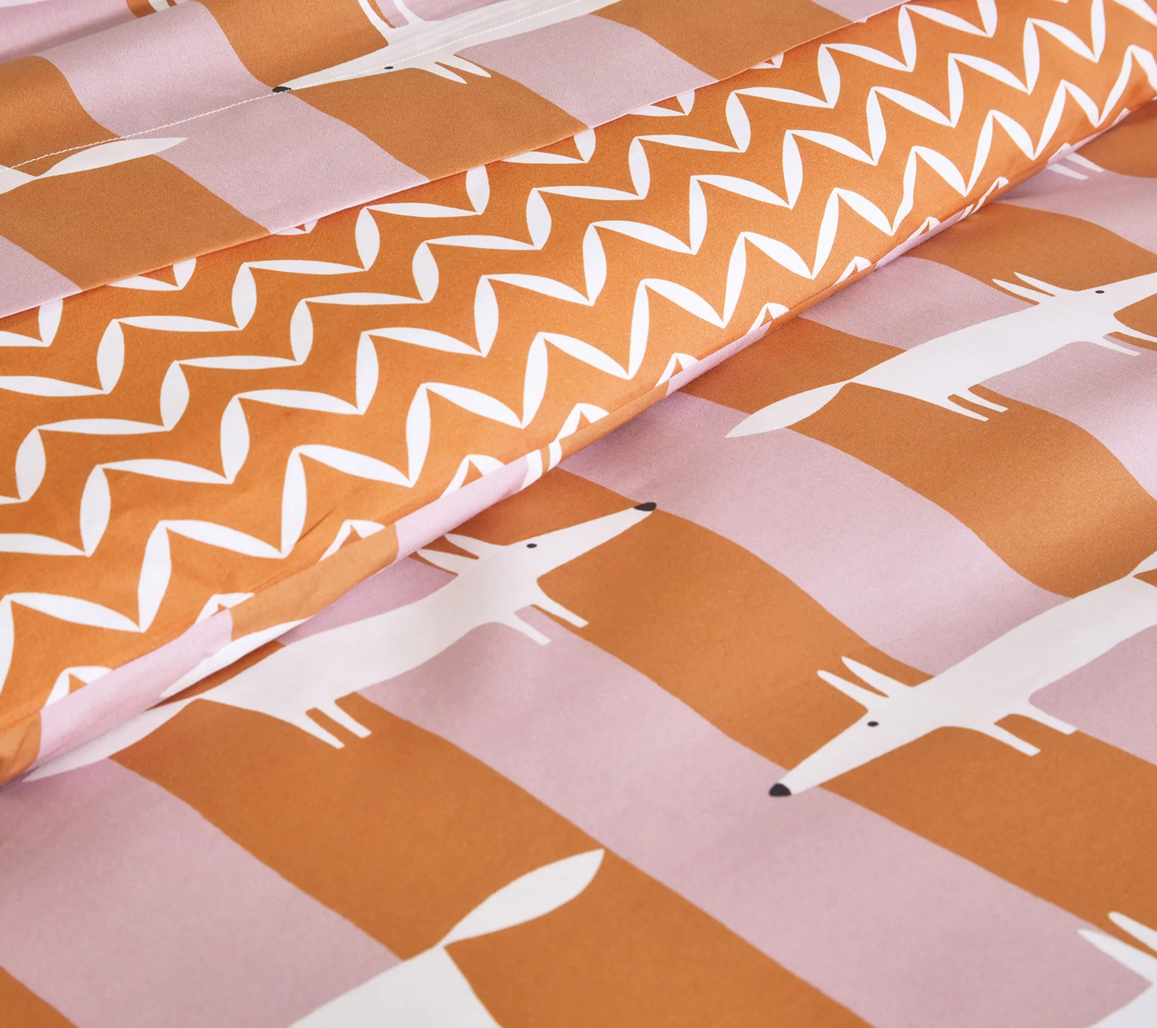 HOUSSE DE COUETTE MR FOX STRIPE CORAIL