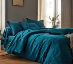 HOUSSE DE COUETTE PALACE BLEU PAON