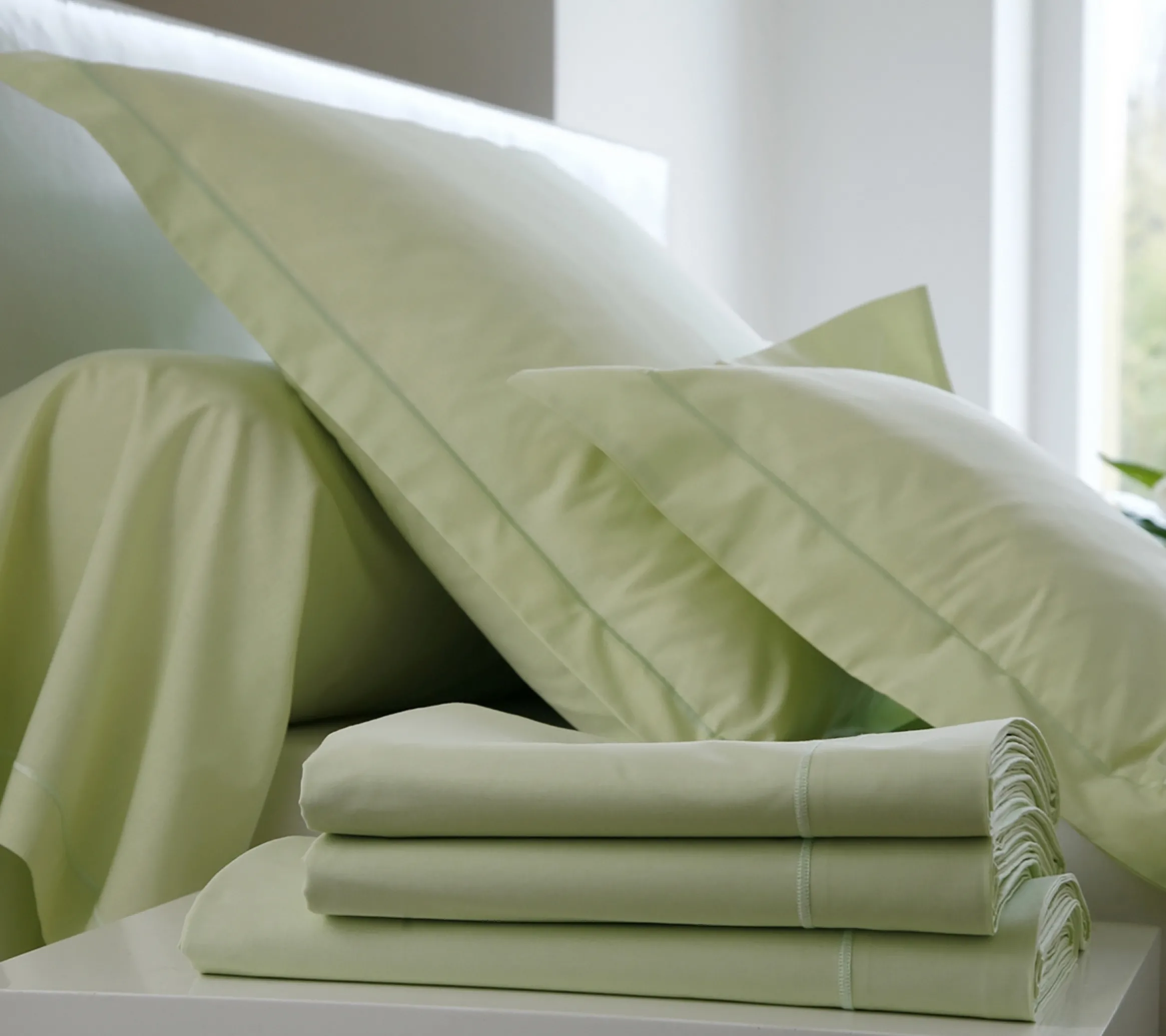 HOUSSE DE COUETTE UNI COTON TILLEUL