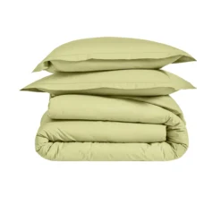HOUSSE DE COUETTE UNI PERCALE ANIS