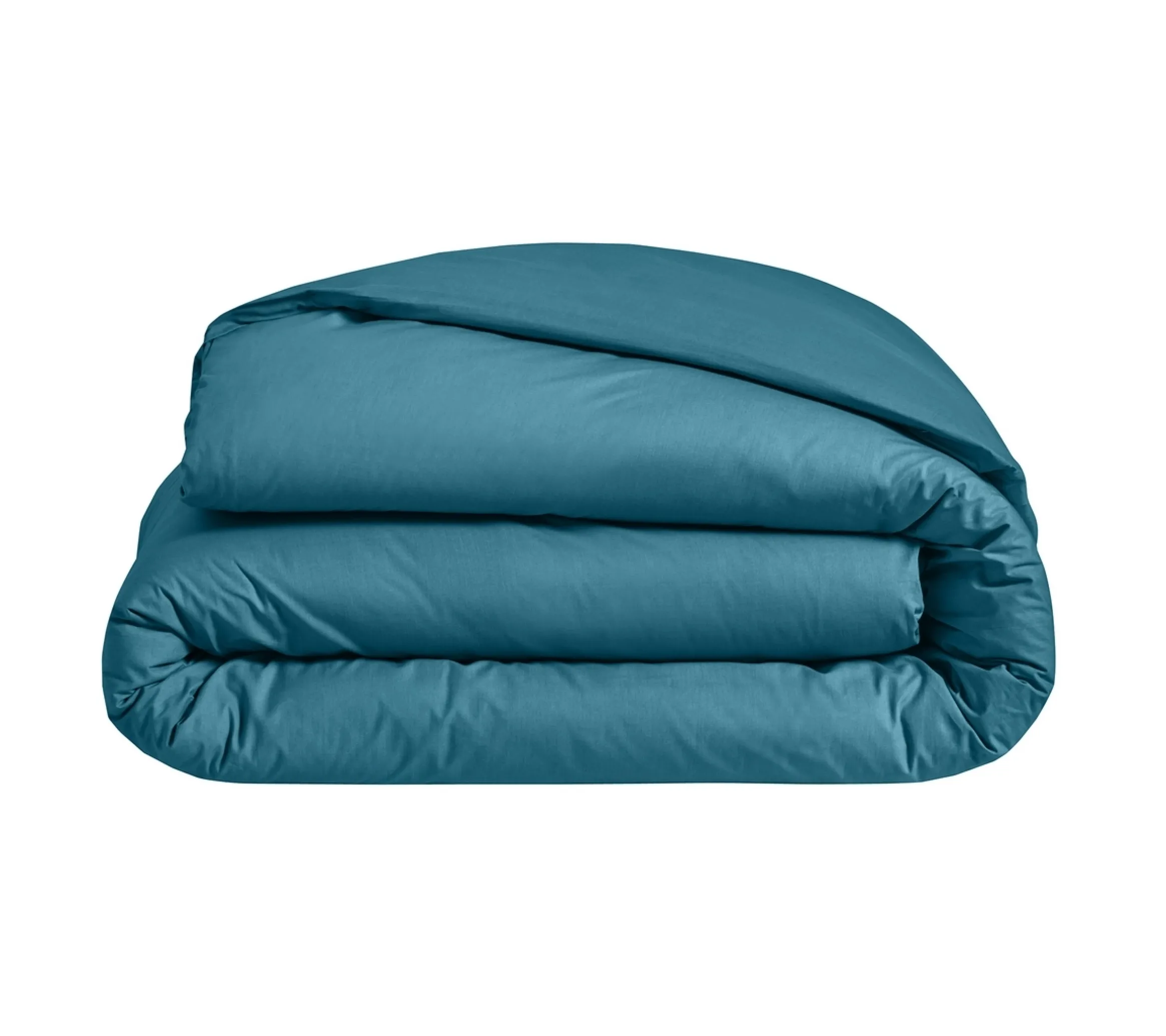HOUSSE DE COUETTE UNI PERCALE BLEU PAON