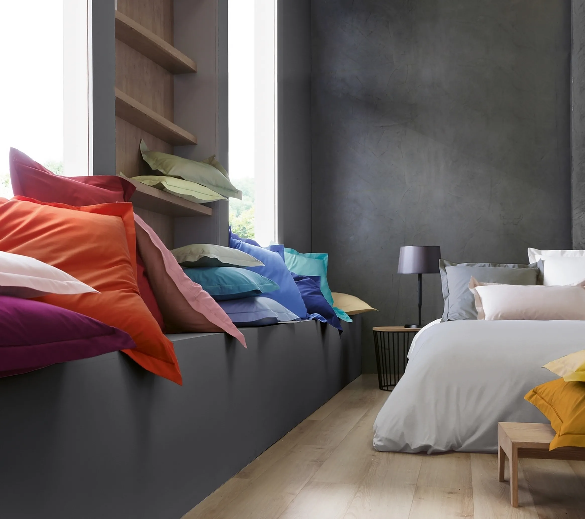 HOUSSE DE COUETTE UNI PERCALE NAVY