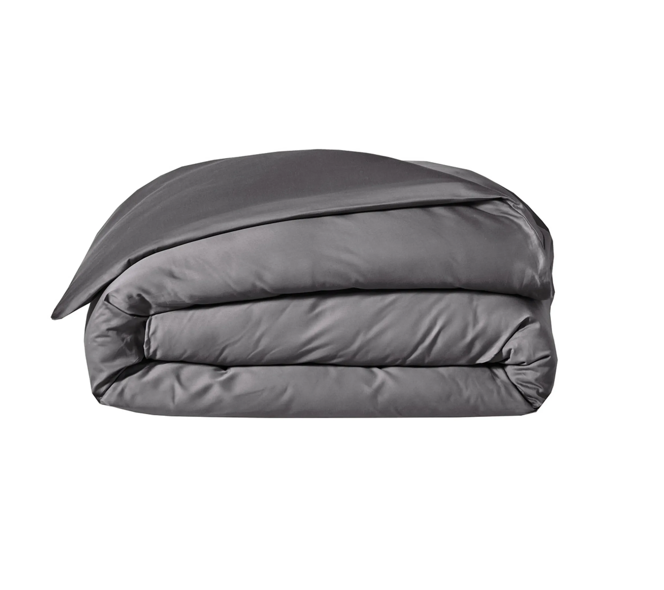 HOUSSE DE COUETTE UNI SATIN ARDOISE