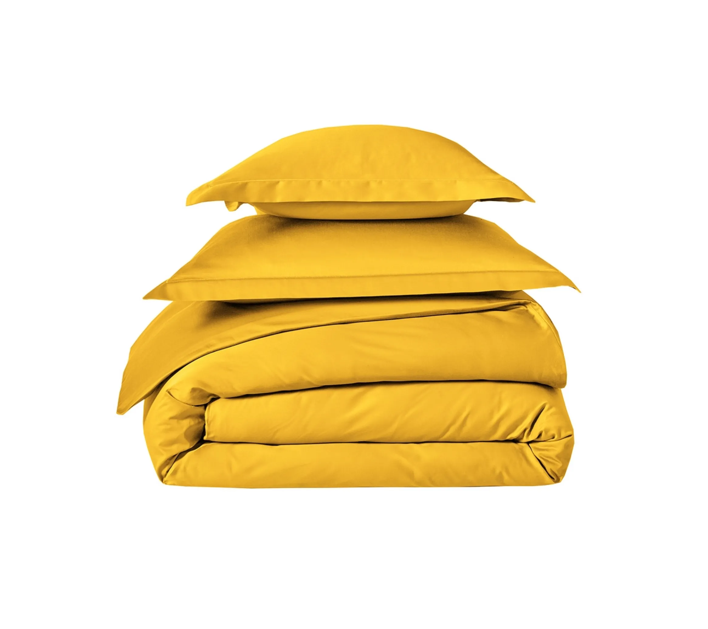 HOUSSE DE COUETTE UNI SATIN JAUNE IMPERIAL