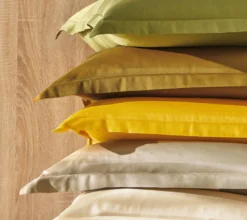 HOUSSE DE COUETTE UNI SATIN JAUNE IMPERIAL