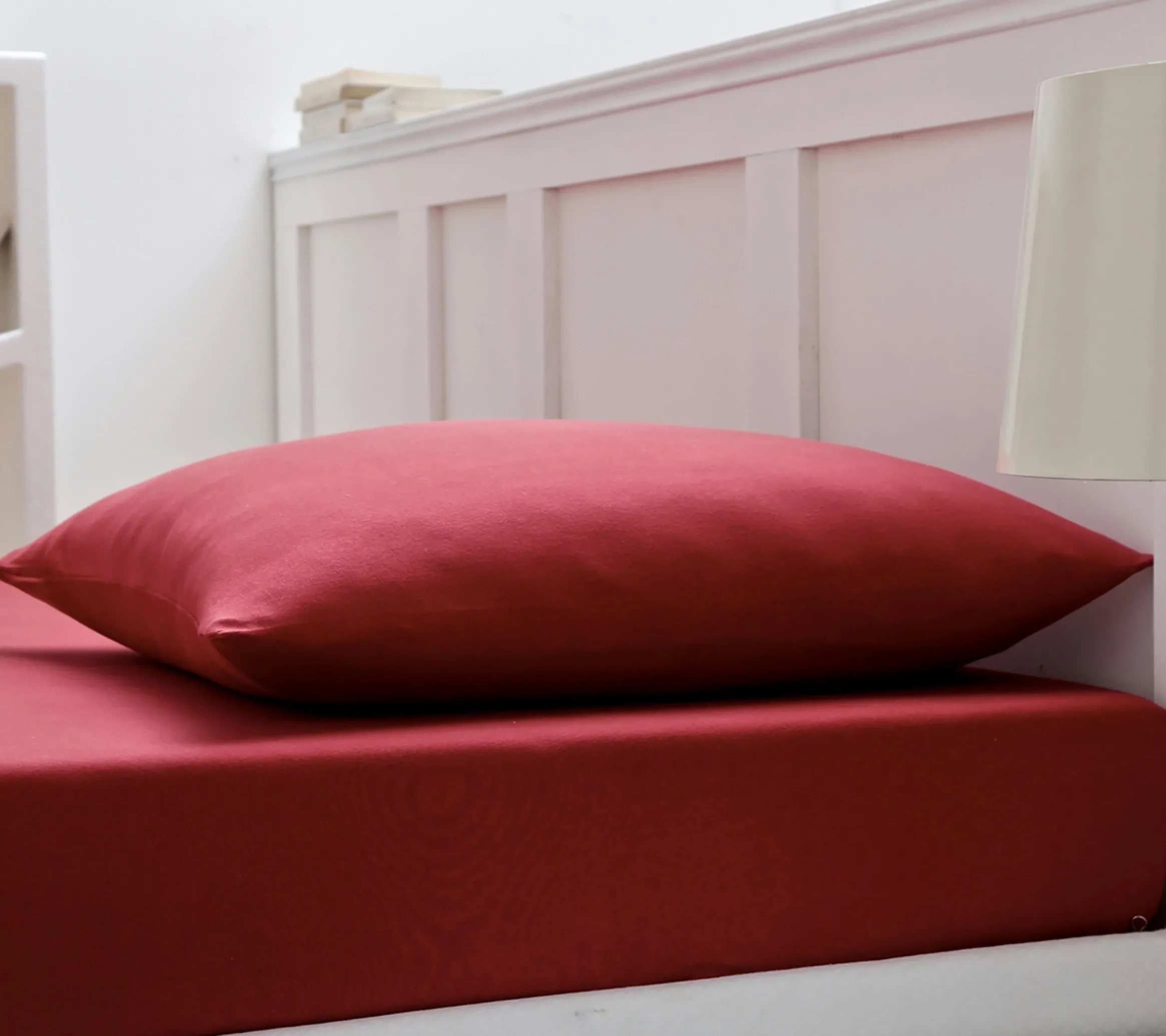 TAIE UNI COTON EXTENSIBLE CARMIN