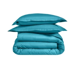 TAIE UNI PERCALE BLEU CANARD